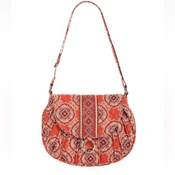 Vera Bradley paprika pattern saddle up crossbody bag LIKE NEW - Picture 3 of 15